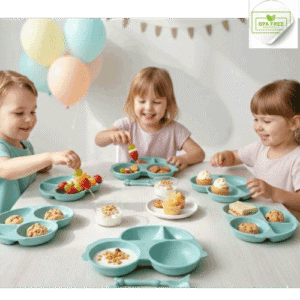 SET DE PLATO + CUBIERTO INFANTIL DE FIBRA DE TRIGO - CARRITO