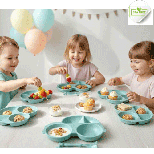 SET DE PLATO + CUBIERTO INFANTIL DE FIBRA DE TRIGO - CARRITO
